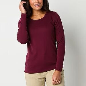 Athletic Works Long Sleeve round neck shirt Size M Color Burgundy